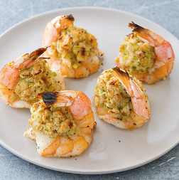 Reduced-fat baked stuffed shrimp