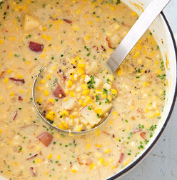 Reduced-fat corn chowder