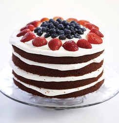 Red,white, and blue layer cake