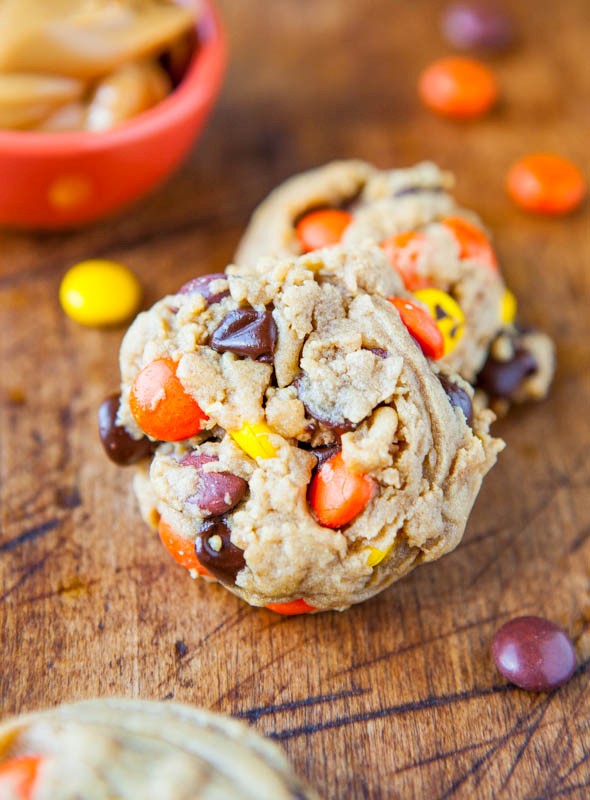 Reese's Pieces soft peanut butter cookies