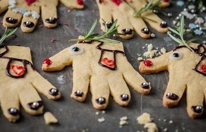 Reindeer hand cookies