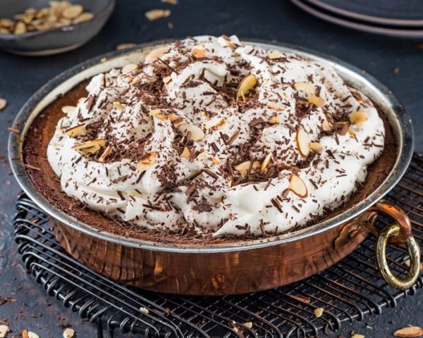 Reine de Saba cake with Grand Marnier whipped cream