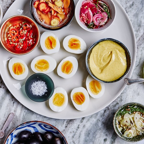 Relish tray with D.I.Y. eggs