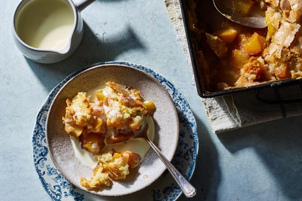 Renee Erickson's peach cobbler with hot sugar crust