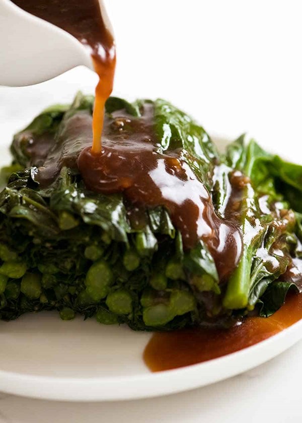 Restaurant style Chinese broccoli with oyster sauce 