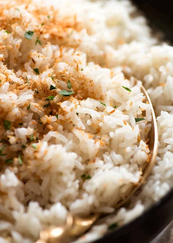 Restaurant style coconut rice (fluffy, not gluey)
