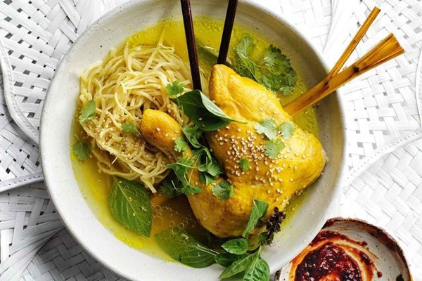 Restorative lemongrass & chicken noodle soup