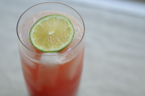 Retro raspberry lime rickeys