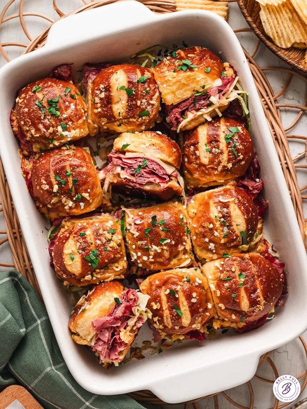 Reuben pretzel sliders