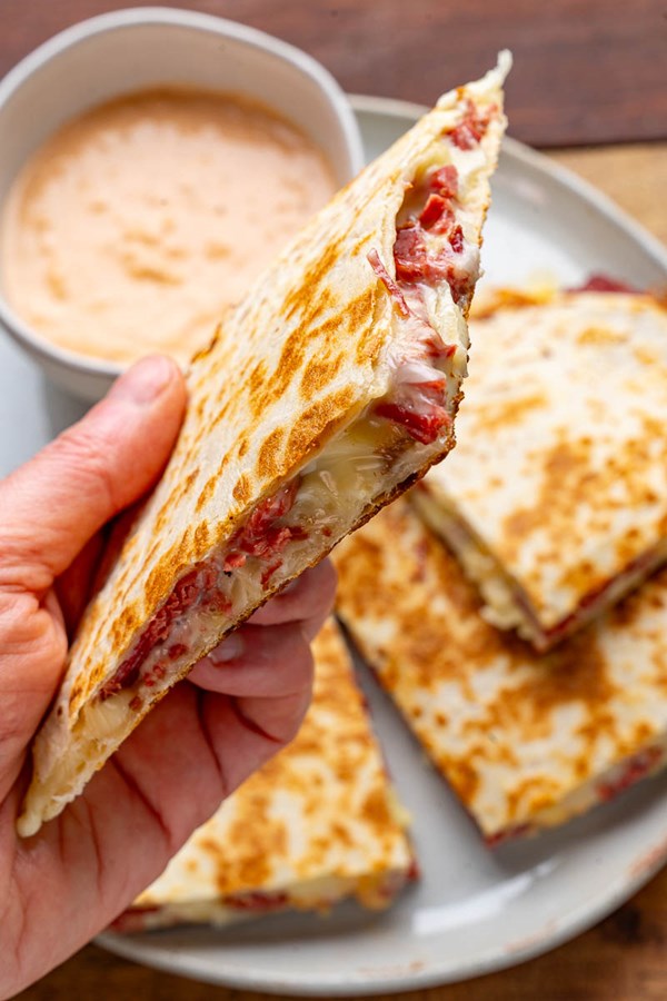 Reuben quesadillas