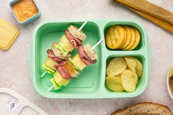 Reuben sandwich on a stick