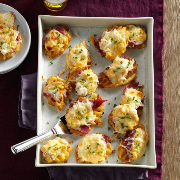 Reuben waffle potato appetizers