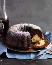 Reverse marble bundt cake