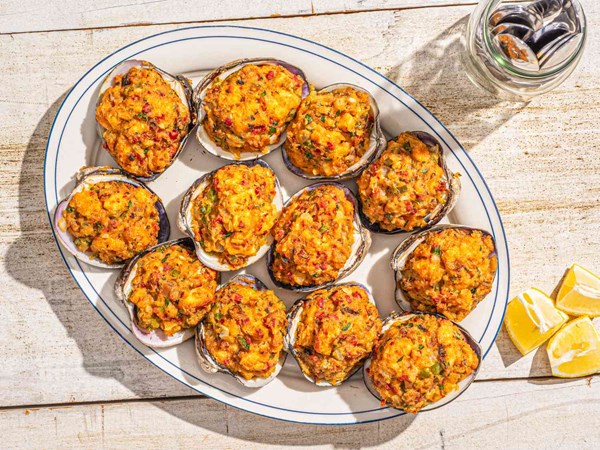 Rhode Island-style stuffed quahog clams ("Stuffies")