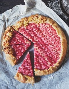 Rhubarb & almond galette