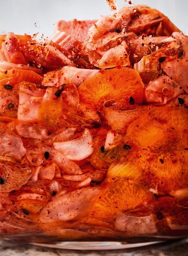 Rhubarb & carrot kimchi