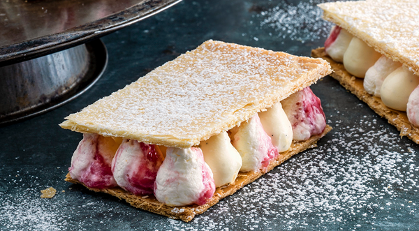 Rhubarb & custard slice