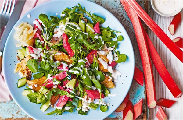 Rhubarb & mackerel salad