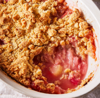 Rhubarb & pear crumble