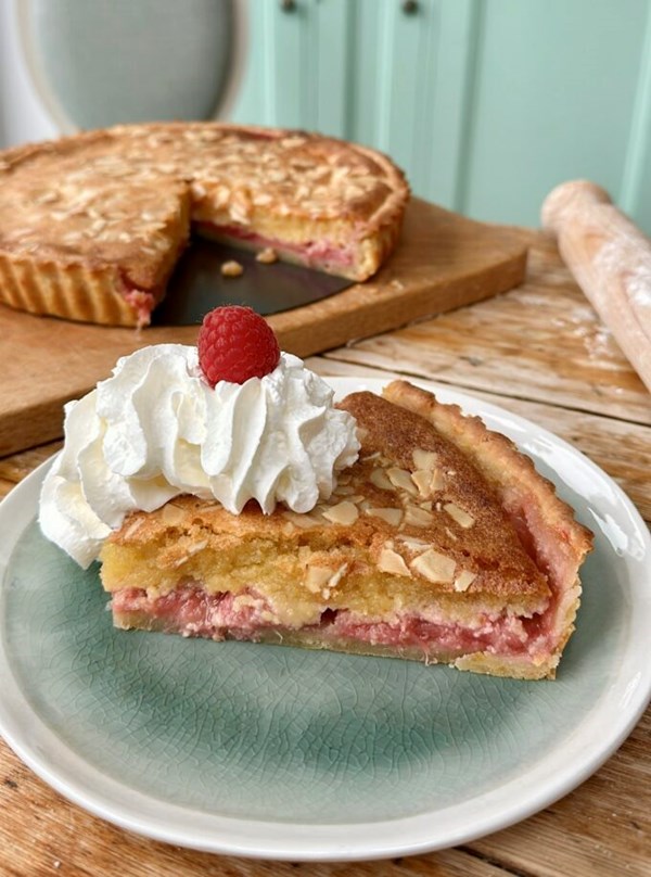Rhubarb & raspberry Bakewell