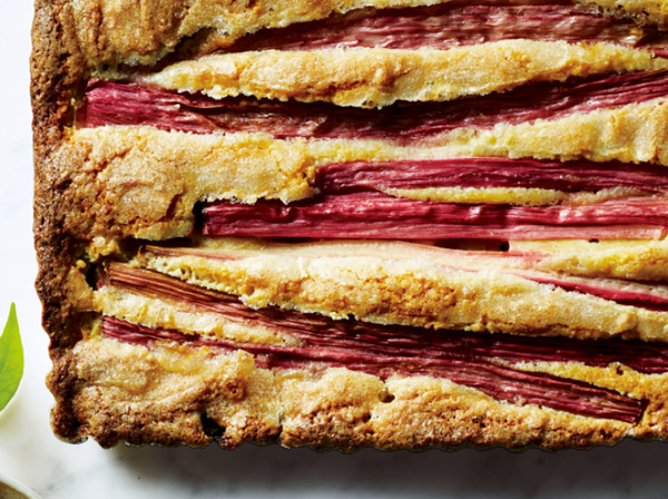 Rhubarb-almond cake