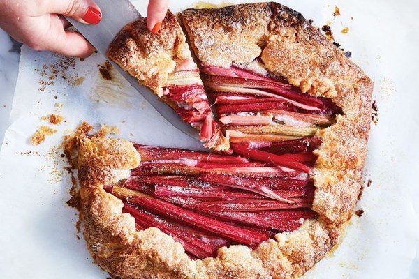 Rhubarb-almond galette
