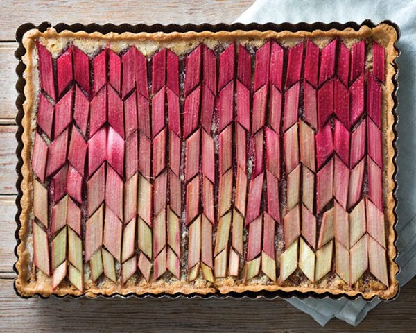 Rhubarb and almond tart