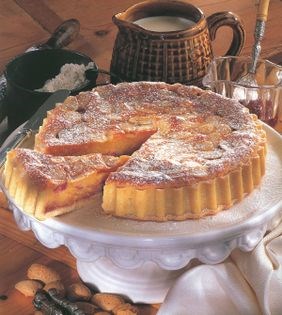 Rhubarb and almond tart