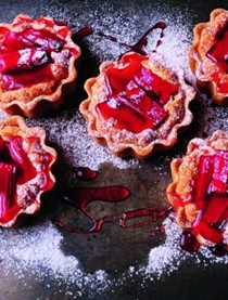 Rhubarb and almond tarts