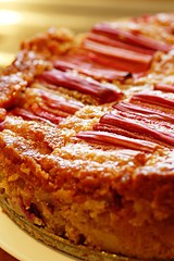 Rhubarb and almond torta