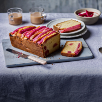 Rhubarb and cardamom custard cake
