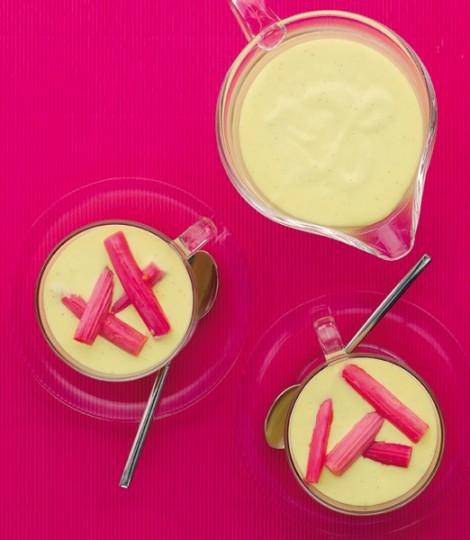 Rhubarb and creamy custard for grown-ups