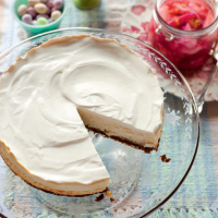 Rhubarb and ginger cheesecake