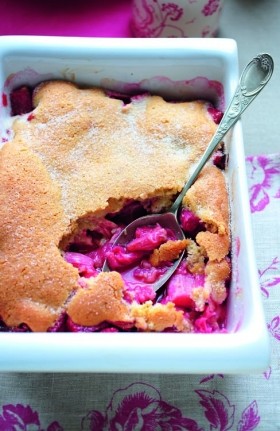 Rhubarb and ginger Eve's pudding