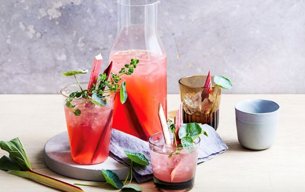 Rhubarb and ginger shrub