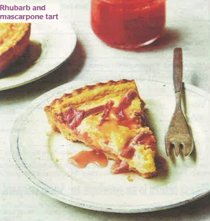 Rhubarb and mascarpone tart