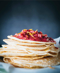 Rhubarb and orange crêpes 
