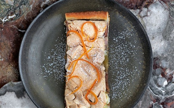Rhubarb and orange meringue