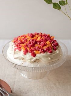 Rhubarb and orange Pavlova