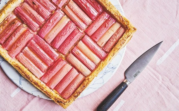 Rhubarb and orange tart