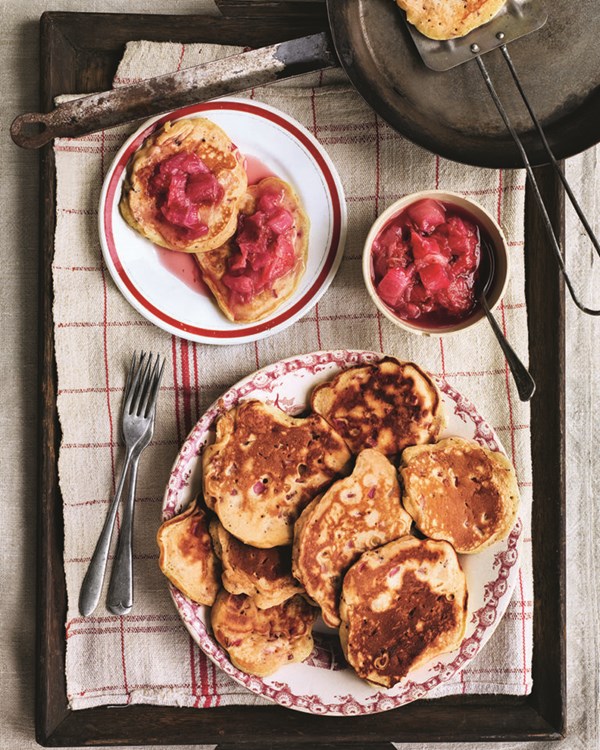 Rhubarb and rose petal breakfast drop scones