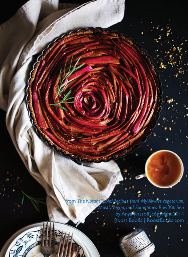 Rhubarb and rosemary tart infused with Grand Marnier and orange 