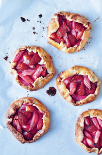Rhubarb and strawberry galettes