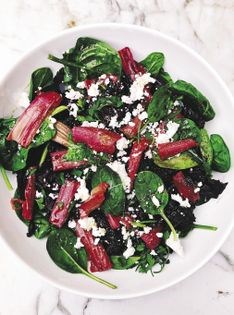 Rhubarb beet salad