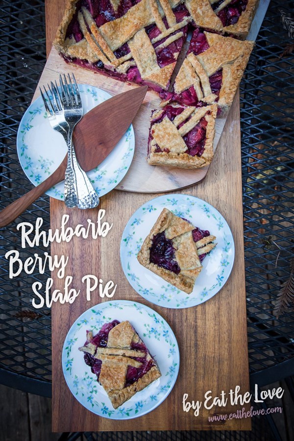 Rhubarb berry slab pie
