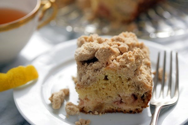 Rhubarb "big crumb" coffee cake
