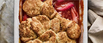 Rhubarb brown sugar cobbler