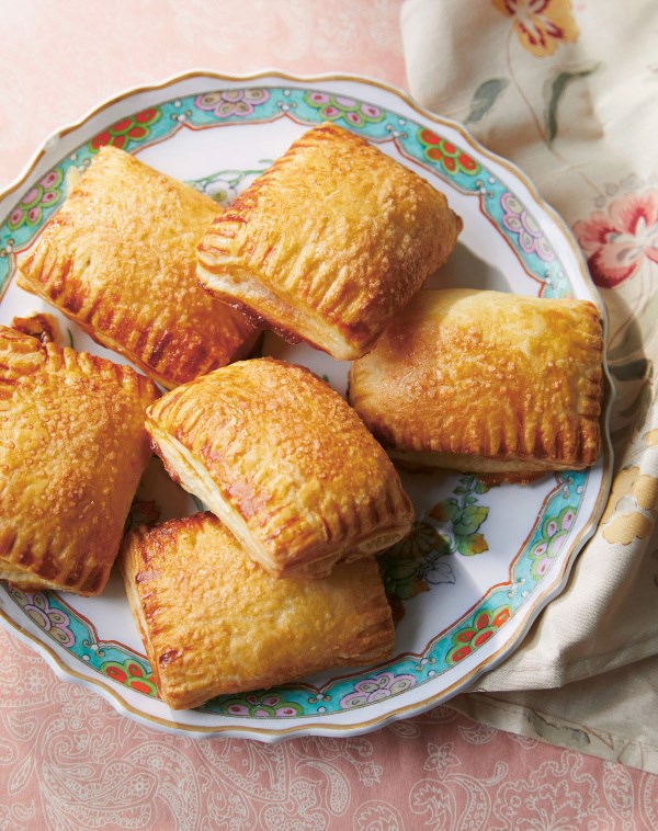 Rhubarb, cardamom and ricotta parcels
