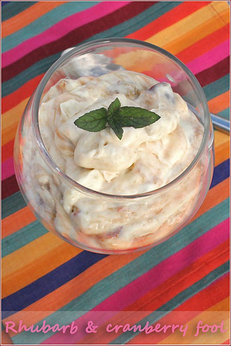 Rhubarb, cranberry and ginger fool