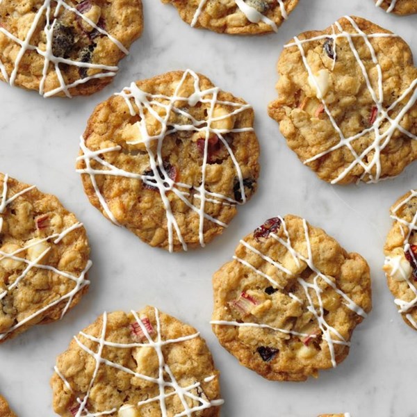 Rhubarb cranberry cookies